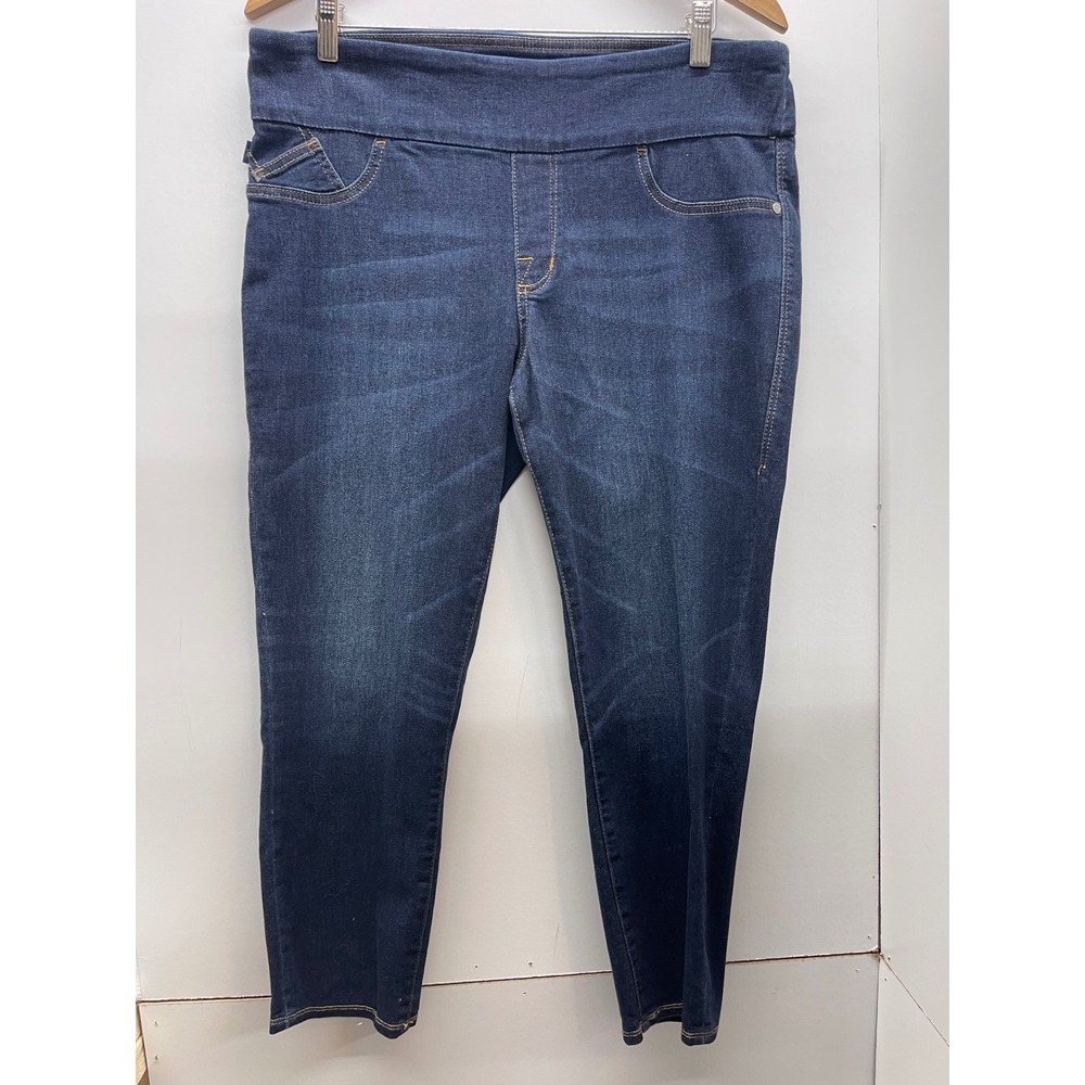Rock & Republic Denim Rx Fever Pull On Skinny Jeans Dark Wash Womens 16 Slimming